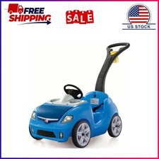 Step2 Whisper Ride II Kids Blue Push Car and Ride on Toy for Toddlers