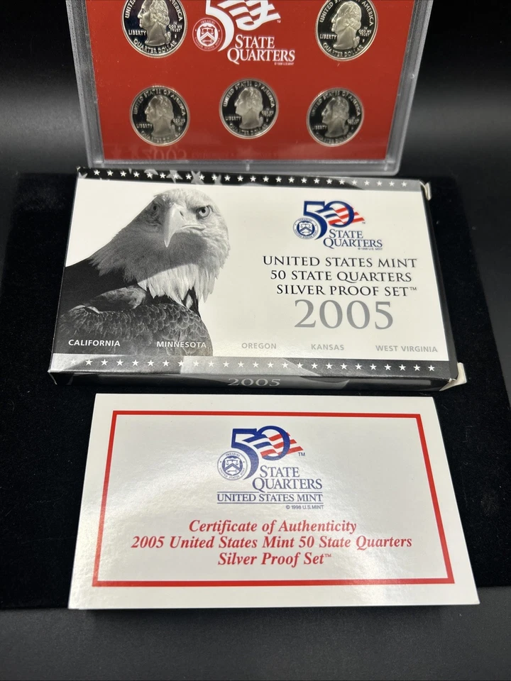 2005 US Mint 50 State Quarters Silver Proof Set COA+OGP Uncirculated US Coin T52 - Image 3 of 4