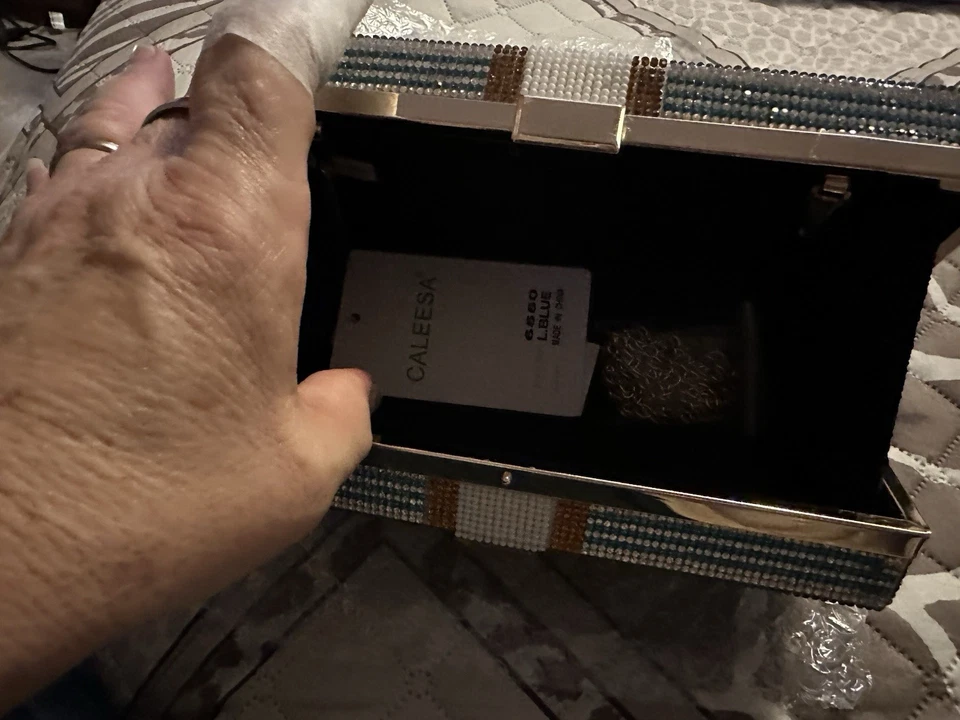 Bolso Bandolera Mensajero Bling Negro Plata Estrás Foto 4 de 4