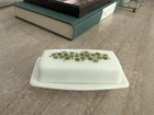 Pyrex Corelle Crazy Daisy Spring Blossom Butter Dish Vintage Green 1 stick