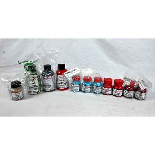 Lot of 12 Angelus Acrylic Leather Paint 1oz/4oz 