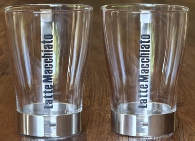 WMF Latte Macchiato Glas (2-Stück), Glas dickwandig, WMF Glashalter Edelstahl