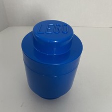 Lego Storage Container Blue Stackable Round. 1 Stud Size