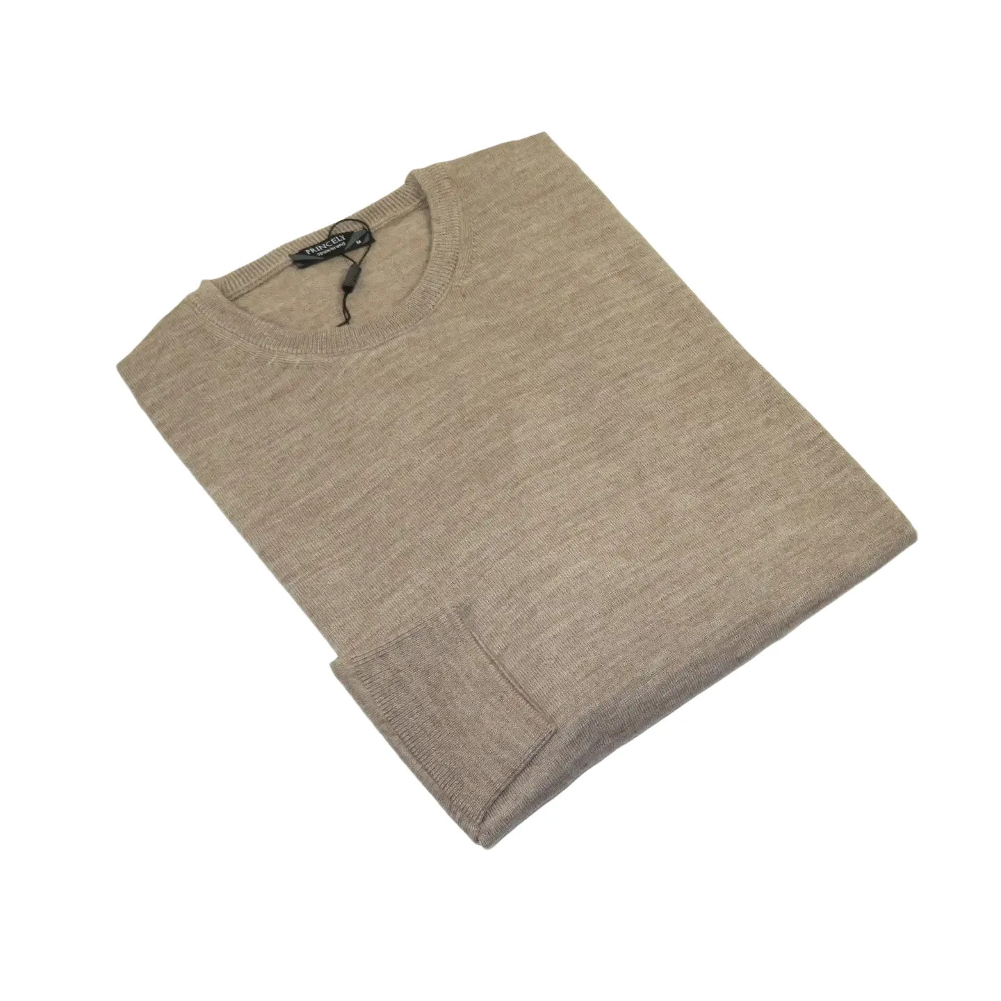 Men PRINCELY Italian Wool Blend Crew Pullover Slim 84001-30 Tas Tan 211 15690₽