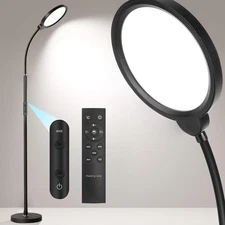 Adjustable Gooseneck Floor Reading Lamp w/ Remote, Touch Control, Stepless Dim