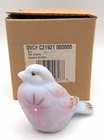 Fenton Burmese Hibiscus -Frosty Hand Painted Bird Star QVC#C21921 In Box