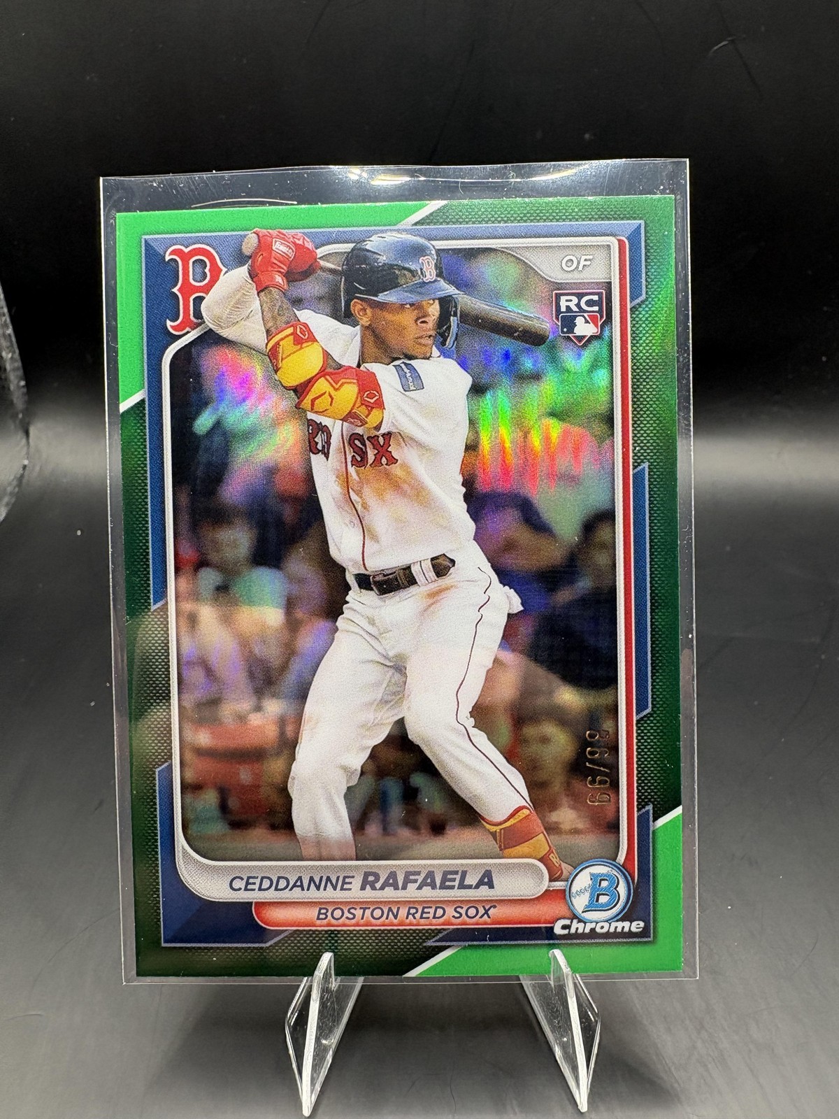 2024 Bowman Chrome #5 Ceddanne Rafaela Green Refractors #/99