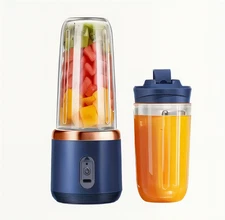 Portable Blender Personal Mini Double Juicer Cup 14oz Wireless USB Rechargeable
