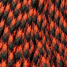 550 Paracord Orange Blaze Camo Made in the USA Nylon/Nylon (100 ft)