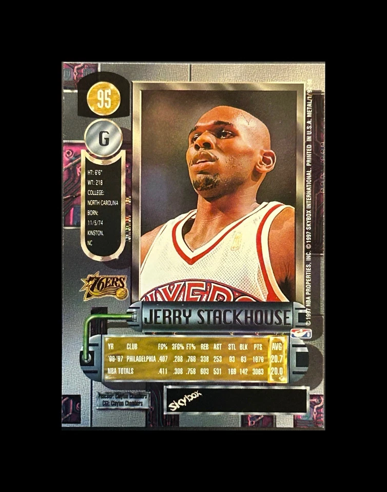 1997-98 Metal Universe Jerry Stackhouse #95 Grade 10 Cut/Quality Flawless💰 - Image 2 of 3