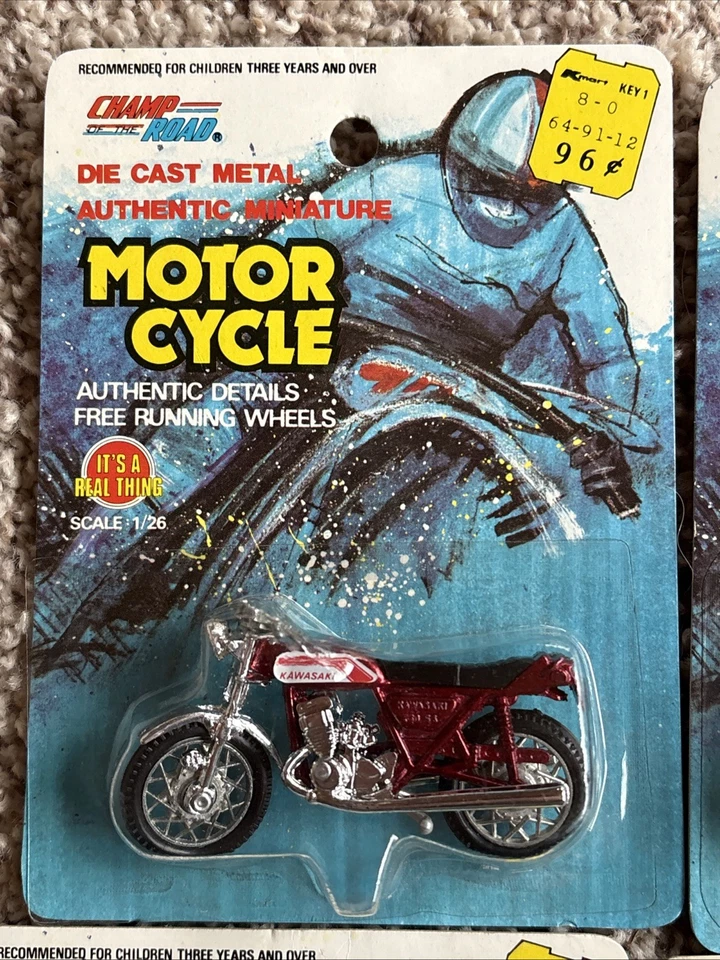 4 Very Rare Champ of the Road 1/26 Motorcycle Honda Kawasaki Suzuki Bikes Cycles - Image 2 of 4