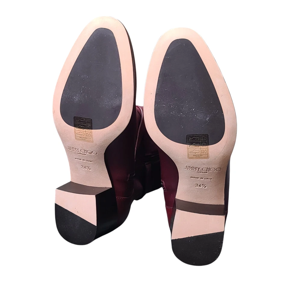 Botas Jimmy Choo para mujer Borgoña Huxlie 45 mm - EU 34.5/US 4.5 *Ver descripción Foto 4 de 4