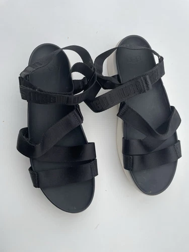 Sandali alla caviglia UGG donna LA Shores neri taglia 10 stile #1118499