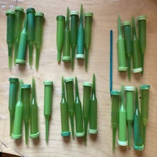 Individual Flower Bud Florist Plastic Holders, Water Tubes- Lot Of 29
