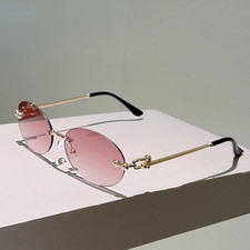 Rimless Oval Sunglasses Women 2026 New Fashion Vintage Decor Shades Trendy Brand