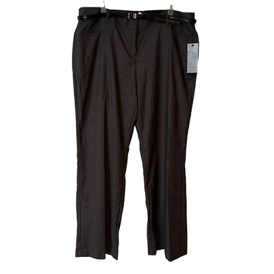 apt 9 modern fit dress pants NEW Apt 9 Dress Pants Modern Fit Gray Pin Stripe Belt Stretch Trouser  Womens 18