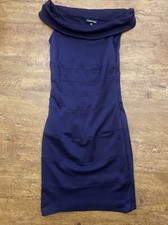 Warehouse Purple Bodycon Stretchy Bardot Dress Size 12