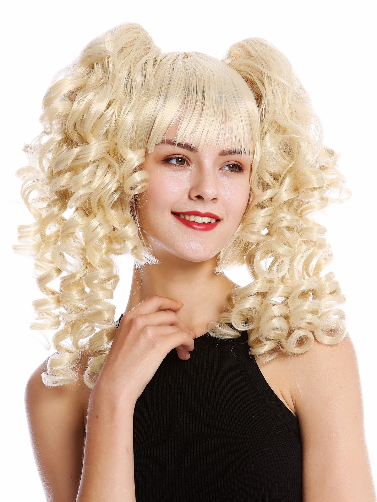 Women Cosplay Wig 3-Piece Set Long Detachable Pigtails English Style
