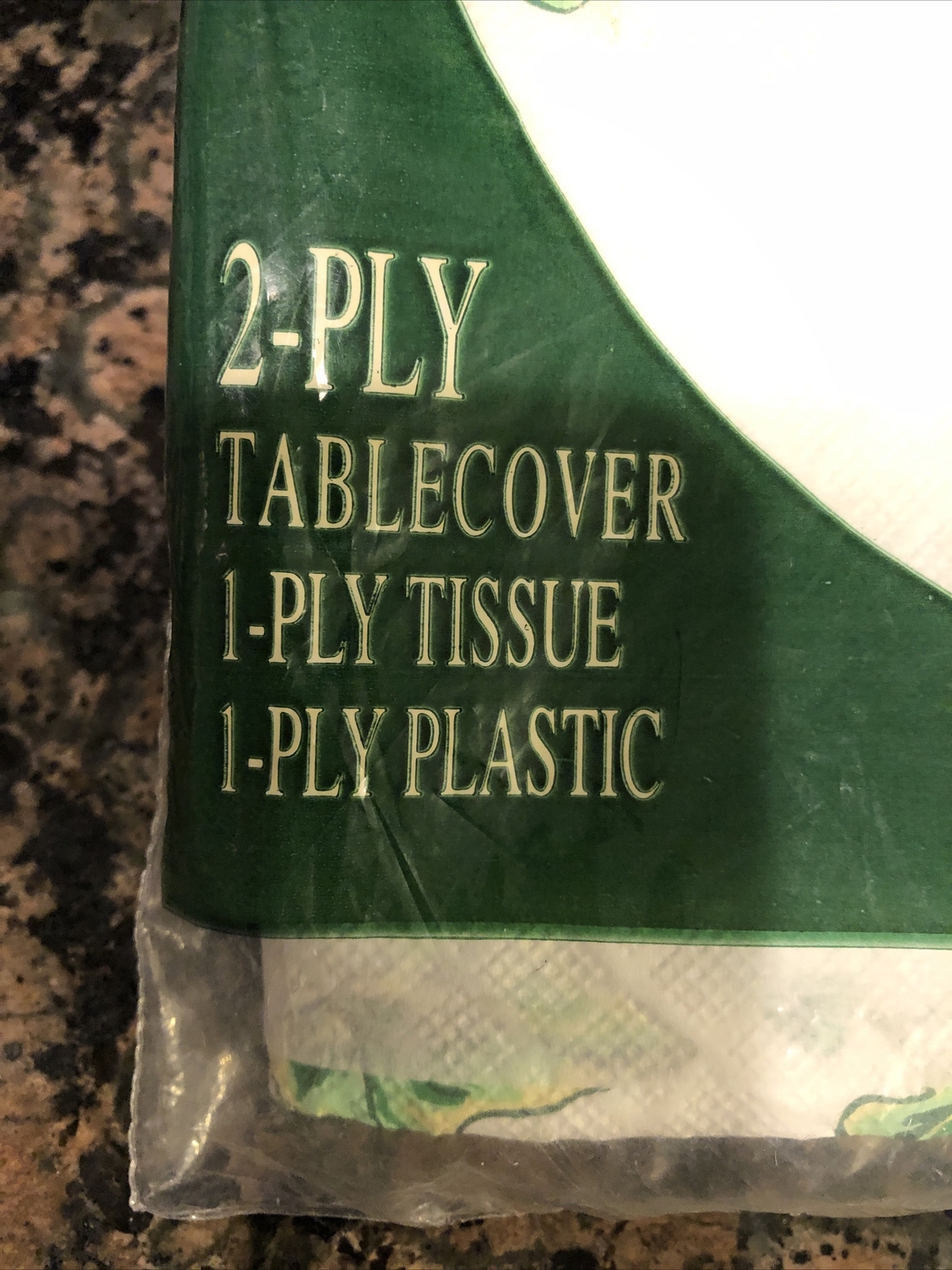 Vntg 1996 3Ply Table Cover Absorbent Waterproof Tissue Plastic