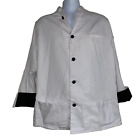 New ListingUnisex Chef Authority Uniform Size Medium White Black Cuffs Shirt