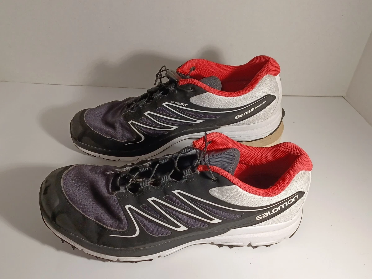 En nat Som Flyvningen Salomon Sense Mantra Women 10.5 EUR 43 1/3 Trail Running Shoes Black White  Red | eBay