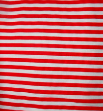 Red and White Stripes 100 Cotton Fabric 44" Wide Sold By The Yard