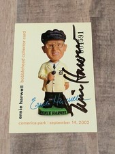 RARE Ernie Harwell Signed 2002 Bobblehead Card COA HOF Tigers Sept 14 Comerica