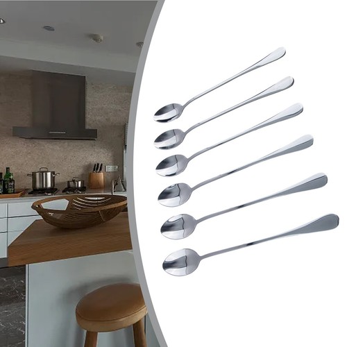 6 Pcs Stainless Steel Spork Soup Salad Noodle Spoon Fork Cutlery Tableware AU - Picture 11 of 24