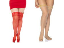 Thigh High Stockings with Stay Up Spandex Top Womens Queen Size Leg Avenue 1022Q