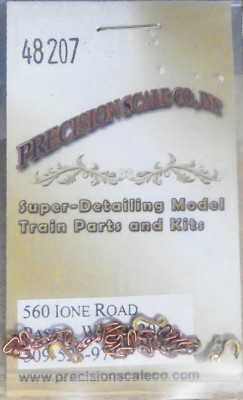 Precision Scale HO #48207 Large Hooks & Large Chain 4'' (Brass)