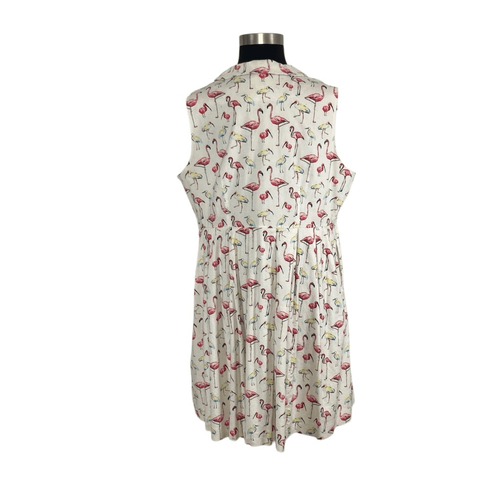 ModCloth 3X Inspired Taste Dress in Flamingos Shirt Dress Retro 50s Cottagecore - Picture 5 of 8
