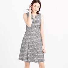J Crew NWT $138 Contrast Eyelet Dress in Black and White | Sz 0