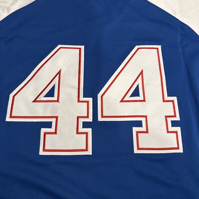 Hank Aaron #44 Braves Jersey Men's XL Blue 1973 Road Retro