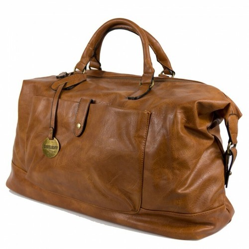 BORSONE UOMO VIAGGIO PALESTRA LAVORO TRACOLLA ECO PELLE BORSA VINTAGE  DOTTORE | eBay