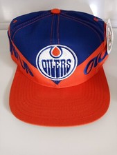 90 s Edmonton Oilers Logo 7 Snapback Hat NHL Hockey NWT Vintage