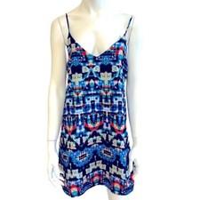 Boho Adjustable Straps Mini Lined Cris Cross Back Dress Size Small