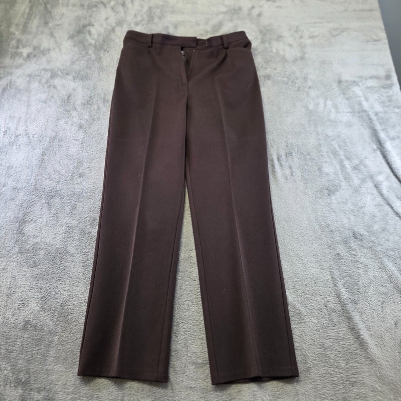 INC International Concepts Dress Pants Womens Petitle 6P Brown Straight Leg