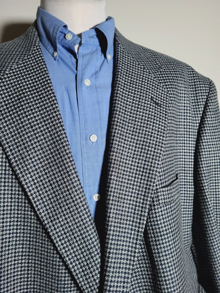 Chaqueta Blazer Abrigo Deportivo 54R Alexander Lloyd LANA Azul Verde Gris Cuadros Tweed Foto 2 de 4