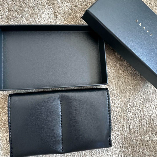 GRAFF Autentica Piccola Borsa/Custodia da Viaggio in Pelle Nera per Accessorio Gioielli - Foto 4 di 4