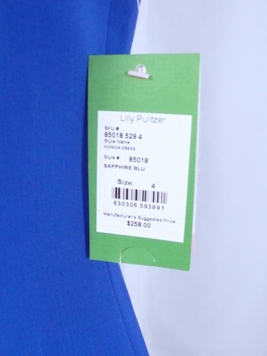 LILLY PULITZER NWT Sapphire Blue Sleeveless Embellished V-Neck Monica Dress Sz 4 - Picture 4 of 9