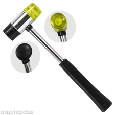 Dual 1.25" Head Face Rubber/Nylon Hammer Mallet Great for Rings, Jewelry, etc