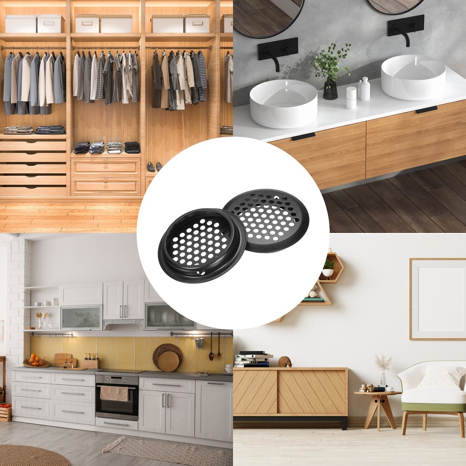 12Pcs 50mm/2" Air Vents Circular Soffit Vents, Soffit Vent Cover Black eBay