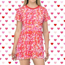 Peachy Hearts Pretty Women's T-Shirt Dress