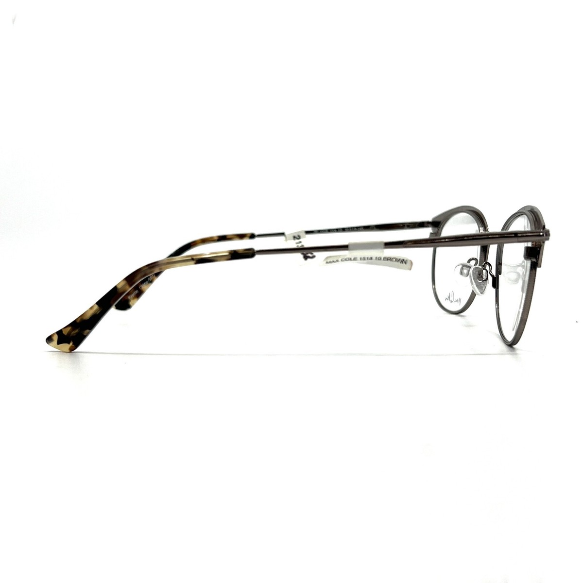 Max Cole MC 1518 COL 10 Eyeglasses Frames Brown Silver Round 