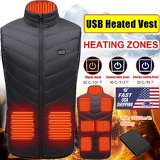 Heated Vest 9 Heating Zones Winter Electric Heating Vest & 10000mAh Battery Pack