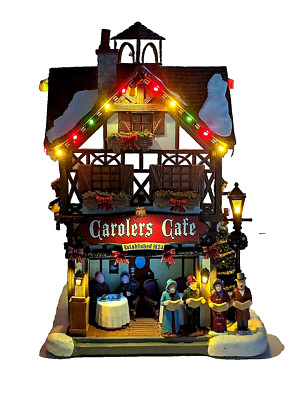 Lemax Carolers Cafe Christmas Village Battery Operated LED Lights Collectible