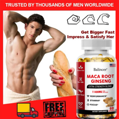Maca Root Ginseng 11400mg - 60 Capsules - High Strength