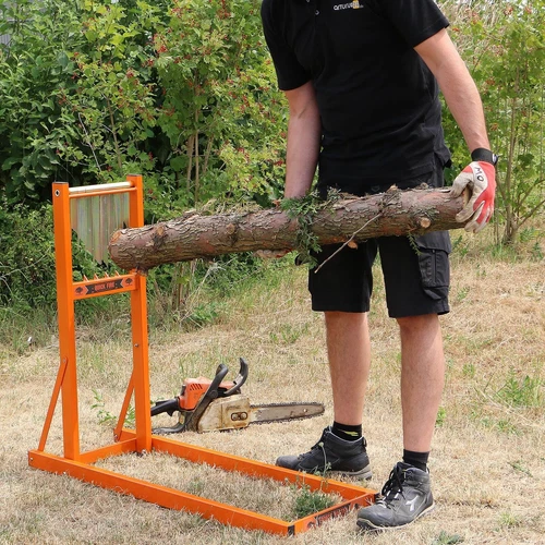 Steel Log Sawhorse Folding Portable Heavy Duty Chainsaw Workbench w/Safety Lock - Picture 11 of 14