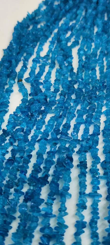 Natural Neon Apatite Chip Beads Strand 4-6 mm - Picture 2 of 5
