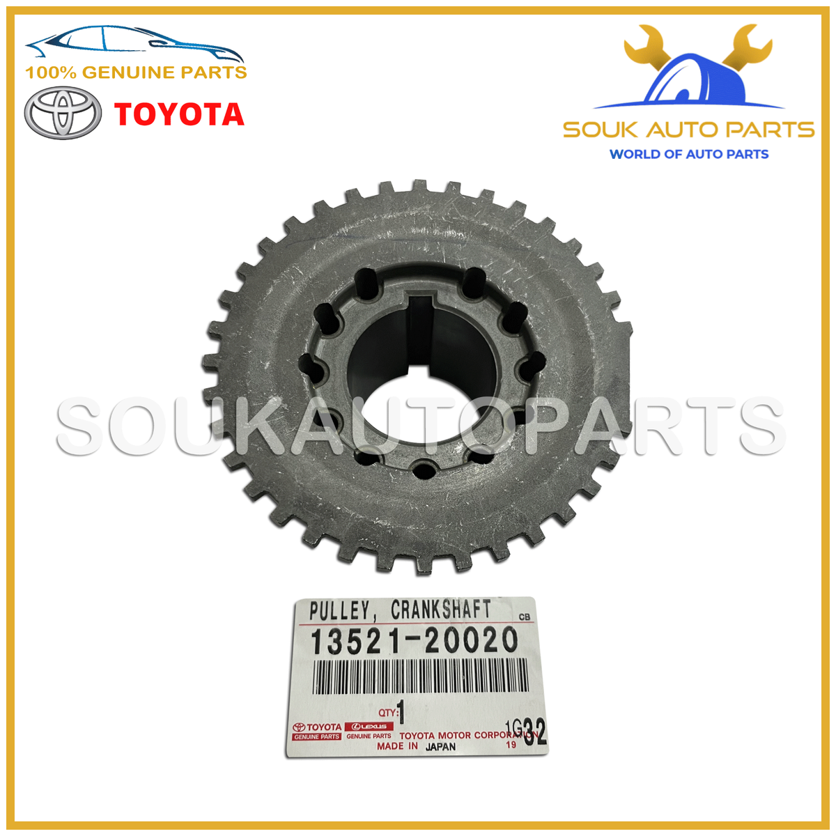 13521-20020 Genuine Toyota PULLEY, CRANKSHAFT TIMING 1/2/3MZFE